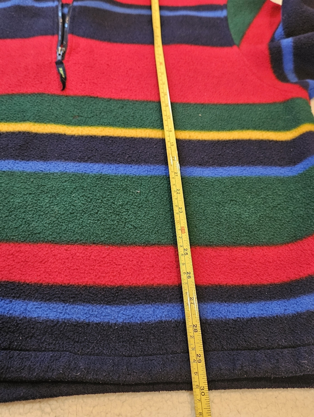 Vintage Ebtek Eddie Bauer Mens Pullover L Fleece Half Zip Striped XXXL - Picture 7 of 10